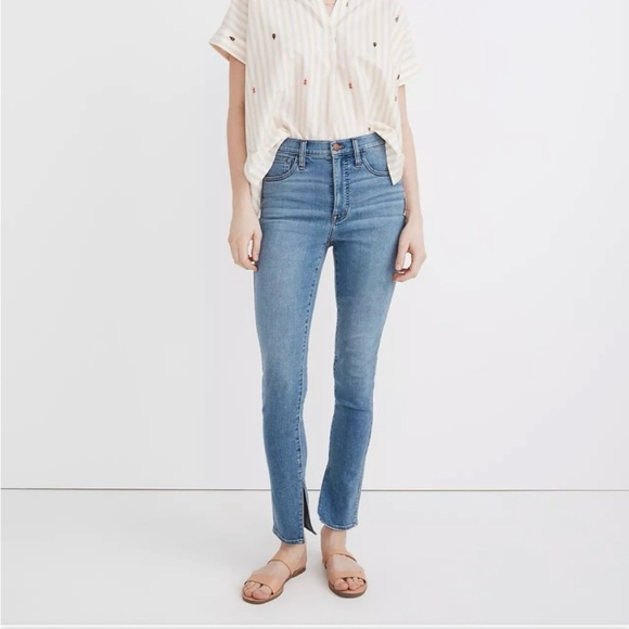 MADEWELL 10" High Rise Roadtripper Super Soft Denim Jeans Split Hem Size 30 - Picture 1 of 13